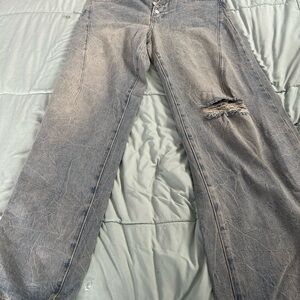 Distressed Blue Jeans